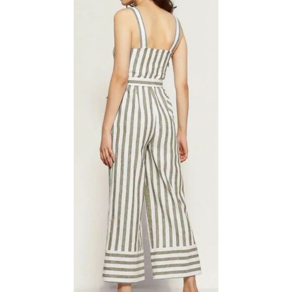 Romeo & Juliet Couture Striped Linen Jumpsuit M - Picture 4 of 15
